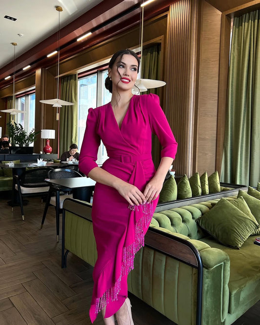 Raina Dress (Magenta Pink)