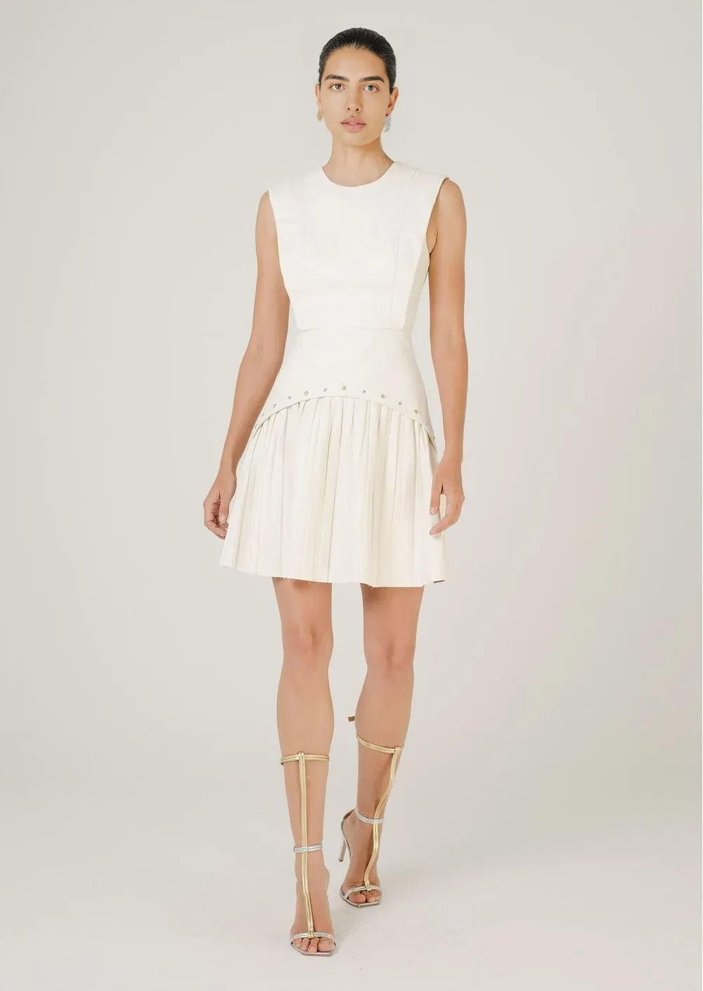 White Pleated Dress