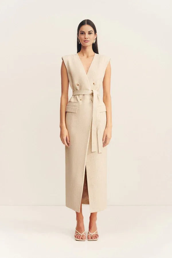 Beige Blazer Dress