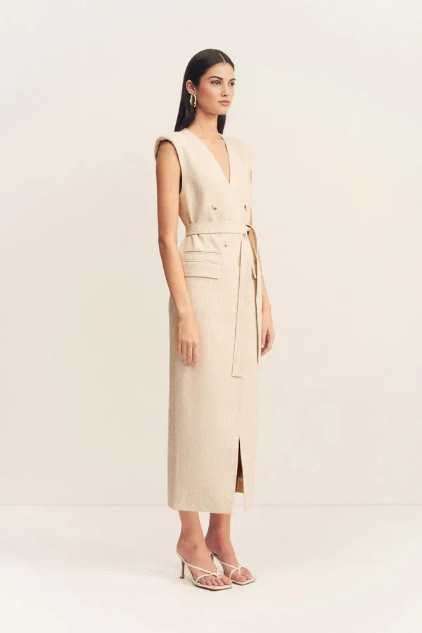 Beige Blazer Dress