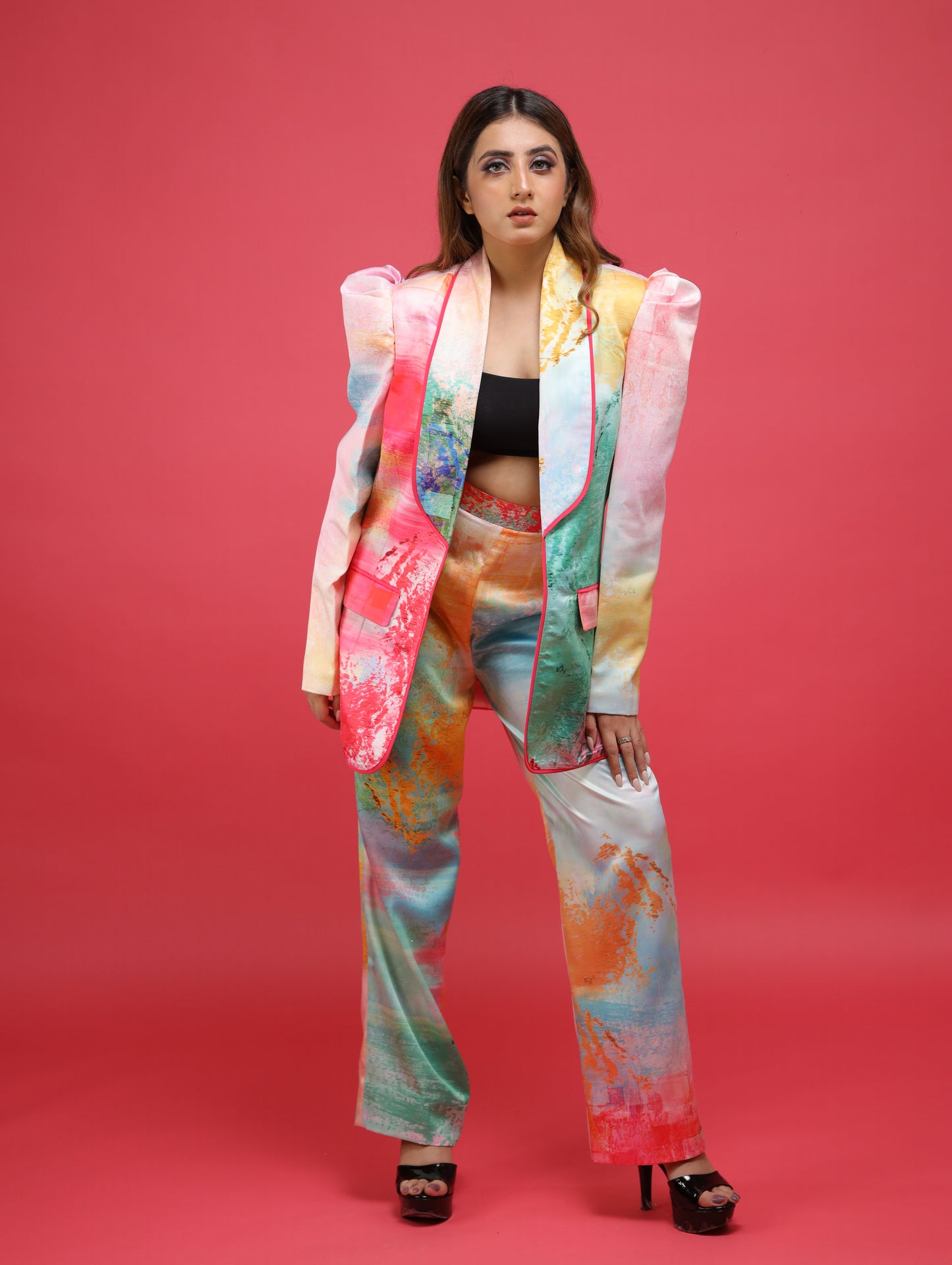 Multicolored Printed Suit