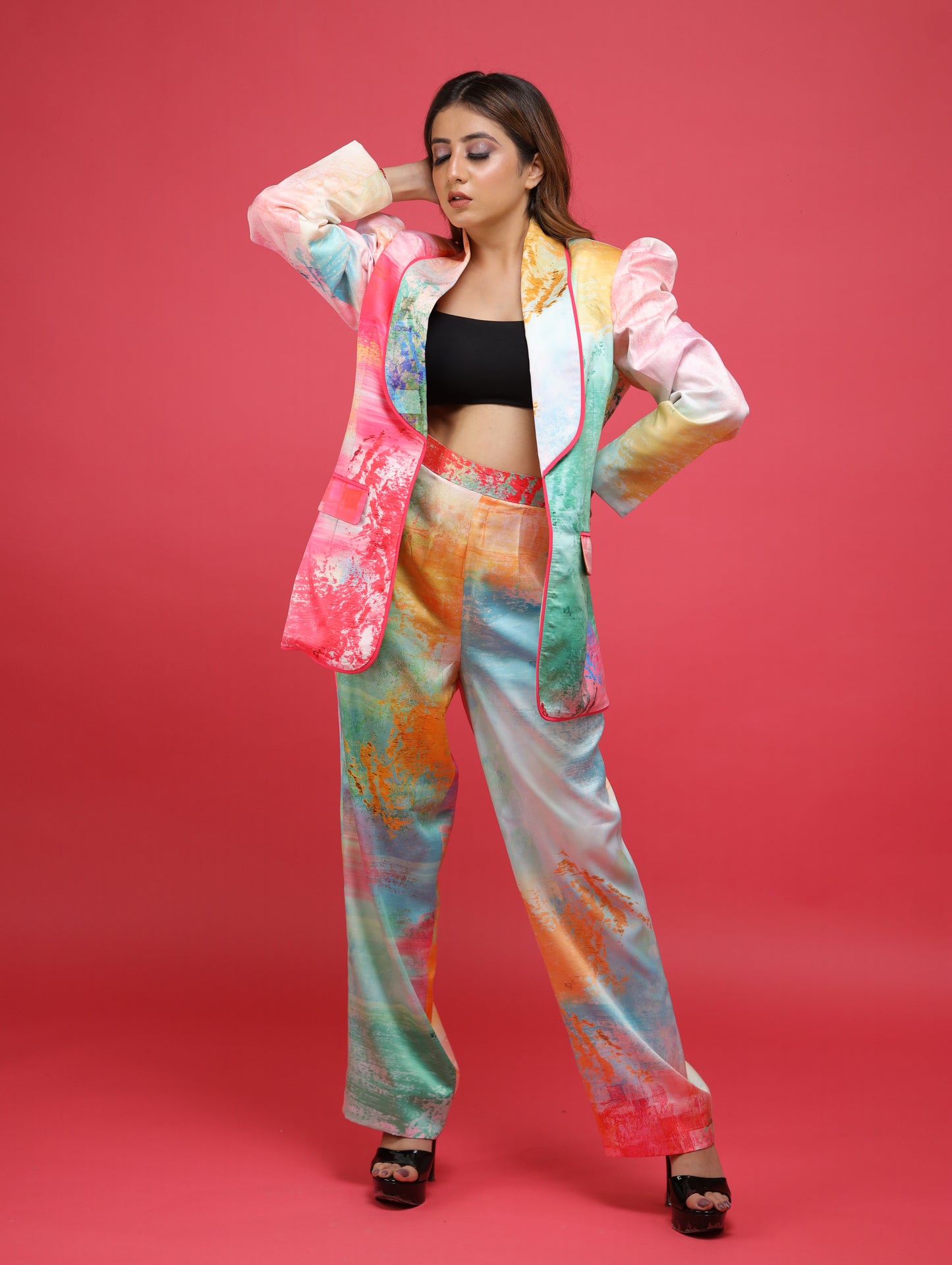 Multicolored Printed Suit