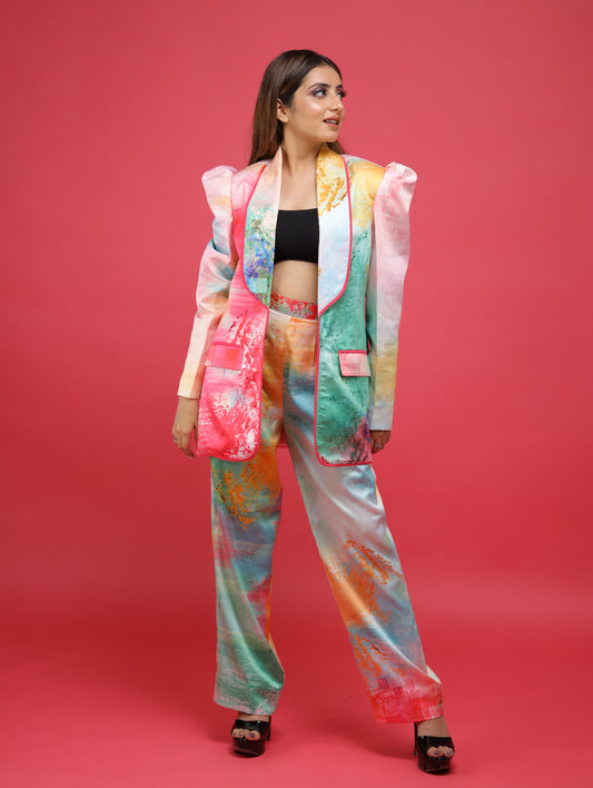 Multicolored Printed Suit