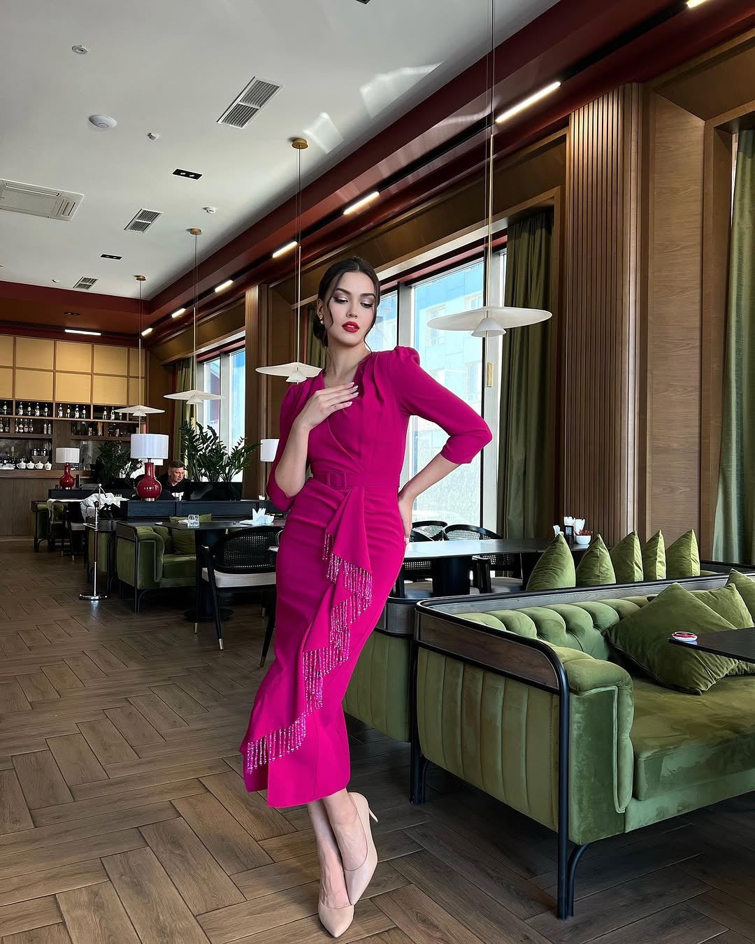 Raina Dress (Magenta Pink)