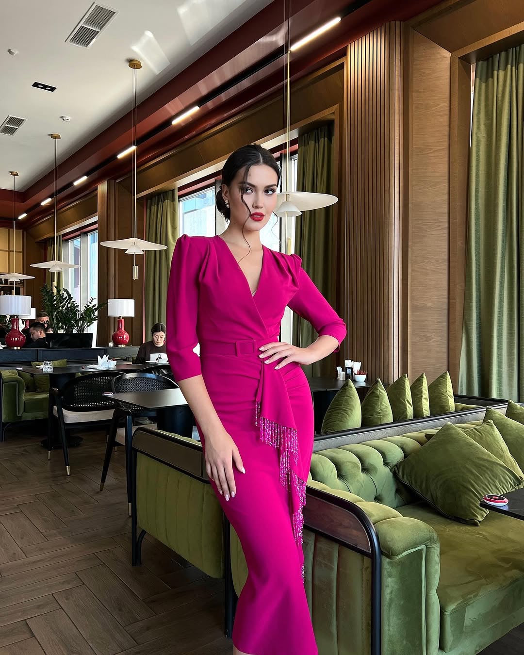 Raina Dress (Magenta Pink)