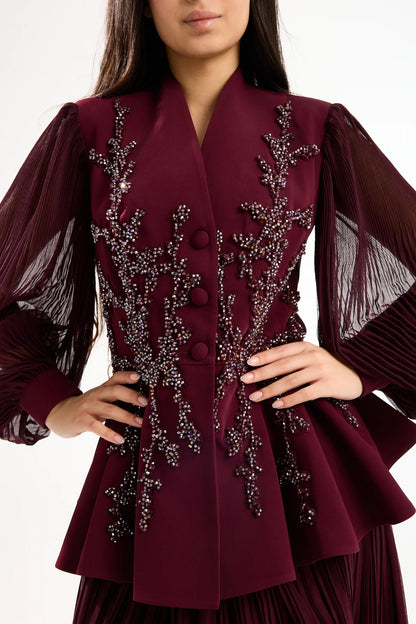 Burgundy Swan Suit