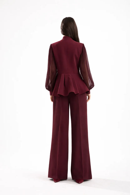 Burgundy Swan Suit