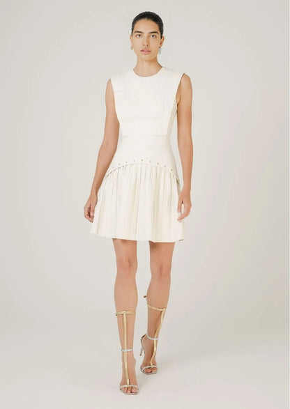 White Pleated Dress
