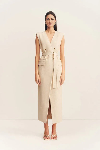 Beige Blazer Dress